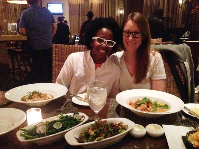 Laurel and Kiva celebrating Laurel's birthday at Pican in Oakland, CA 